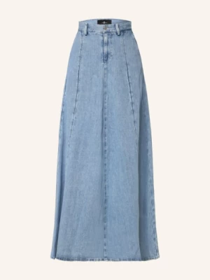 Obrázek produktu 7 For All Mankind Džínová Sukně Drama Skirt S Lněným Vzorem modrá