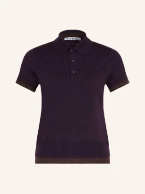 Obrázek produktu Acne Studios Pletené Polo Tričko tmavě fialová / tmavě hnědá