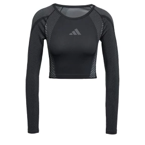 Obrázek produktu ADIDAS PERFORMANCE Funkční tričko 'Seamless Knitted Long Sleeve' šedá / černá