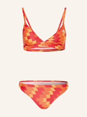 Obrázek produktu Adidas Trojúhelníkové Bikiny S Celoplošným Fotbalovým Potiskem červená / oranžová / žlutá