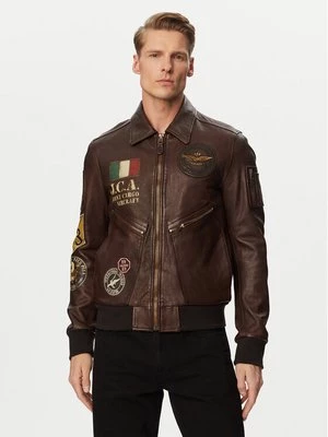 Obrázek produktu Aeronautica Militare Kožená bunda 261PN5056U100839 Tmavě hnědá Regular Fit