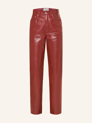 Obrázek produktu Agolde Kalhoty V Koženém Vzhledu 90's Pinch Waist červená