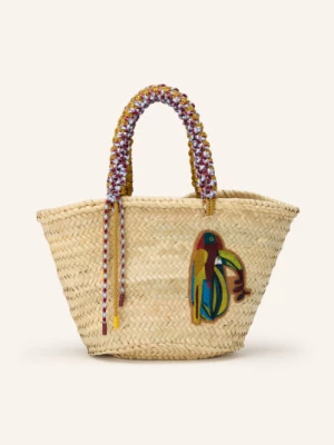 Obrázek produktu Alémais Nákupní Taška Toucan Tango Macrame Midi velbloudí / tmavě červená / žlutá ALÉMAIS