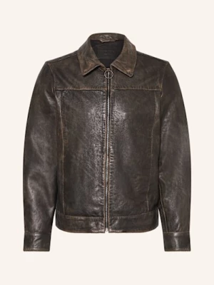 Obrázek produktu Allsaints Kožená Bunda Alkan černá / tmavě hnědá