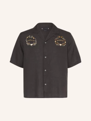 Obrázek produktu Allsaints Letní Košile Klavicle Comfort Fit Z Lnu černá / žlutá / zelená