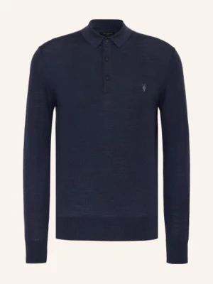 Obrázek produktu Allsaints Úpletová Polokošile Mode Z Merino Vlny tmavě modrá