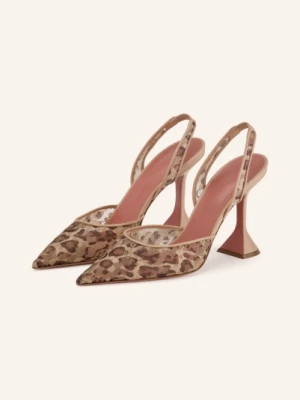 Obrázek produktu Amina Muaddi Lodičky Holli Lace Sling 95 béžová / hnědá