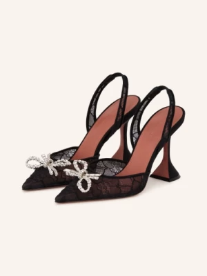 Obrázek produktu Amina Muaddi Lodičky Rosie Lace 95 S Ozdobnými Kamínky černá / stříbrná