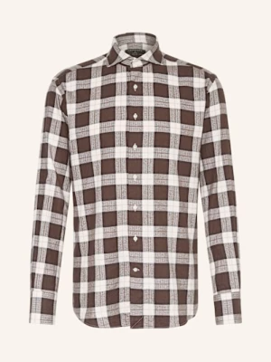 Obrázek produktu Artigiano Flanelová Košile Classic Fit tmavě hnědá / béžová / režná