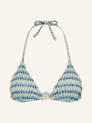 Obrázek produktu Banana Moon Couture Trojúhelníkový Bikini Top Jotrao Nerea S Třpytivou Přízí tyrkysová / tmavě žlutá / tmavě modrá