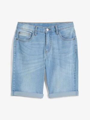 Obrázek produktu Bermudy jeansowe chłopięce ze stretchem, z regulowanym paskiem, slim fit bonprix