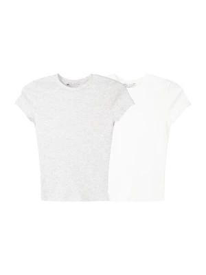Obrázek produktu Bershka Tričko  světle šedá / bílá