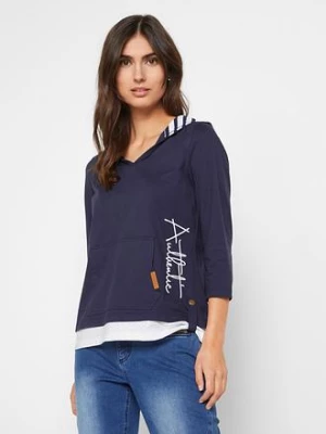 Obrázek produktu Bluza z kapturem z czystej bawełny, rękawy 3/4 bonprix