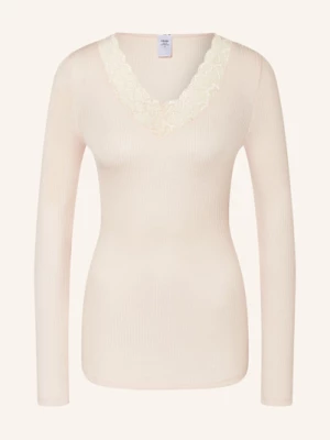 Obrázek produktu Calida Tričko S Dlouhým Rukávem Woolen Lace Z Merino Vlny S Hedvábím světle růžová