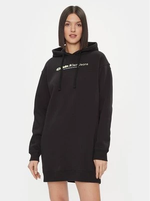 Obrázek produktu Calvin Klein Jeans Každodenní šaty Double Ck Hoodie Dress J20J223257 Černá Oversize
