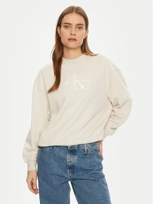 Obrázek produktu Calvin Klein Jeans Mikina Glossy Monologo J20J224724 Béžová Regular Fit