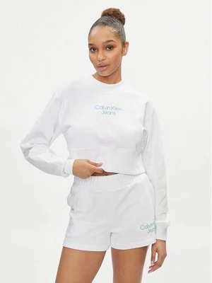 Obrázek produktu Calvin Klein Jeans Mikina Stacked Institutional J20J221466 Bílá Regular Fit