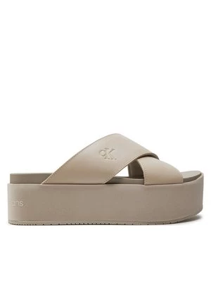 Obrázek produktu Calvin Klein Jeans Nazouváky Flatform Cross Mg Uc YW0YW01349 Béžová