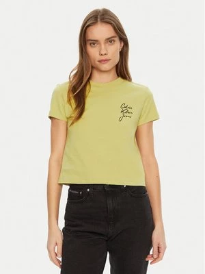 Obrázek produktu Calvin Klein Jeans T-Shirt Script Institutional J20J224984 Zelená Slim Fit