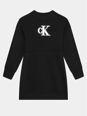 Obrázek produktu Calvin Klein Jeans Úpletové šaty Metallic Monogram IG0IG02315 Černá Regular Fit