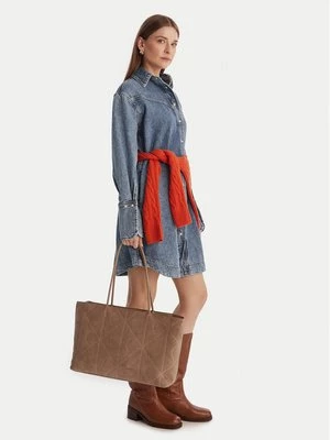Obrázek produktu Calvin Klein Kabelka Emblem Aop Embossed Suede Tote LV04F3334G Béžová