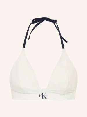 Obrázek produktu Calvin Klein Trojúhelníkové Bikiny Ck Monogram bílá / tmavě modrá
