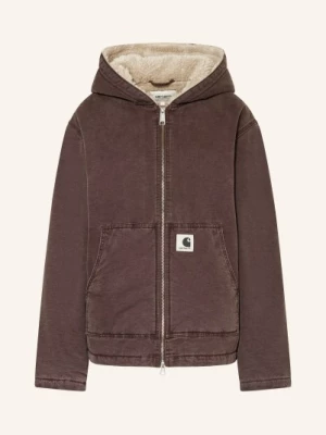Obrázek produktu Carhartt Wip Džínová Bunda Mitch S Umělou Kožešinou tmavě hnědá / světle hnědá