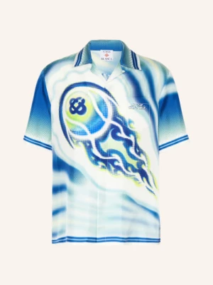 Obrázek produktu Casablanca Resortní Košile Flaming Tennis Ball Comfort Fit Z Hedvábí modrá / neonově zelená / bílá