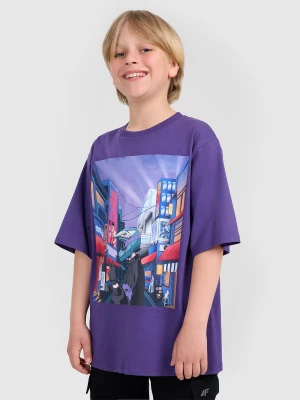 Obrázek produktu Chlapecké oversize tričko s potiskem - fialové 4F