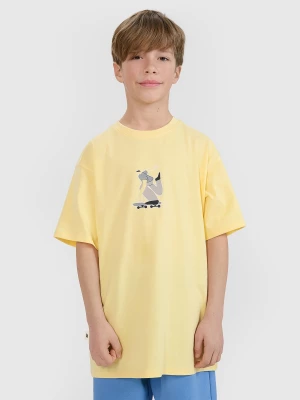 Obrázek produktu Chlapecké tričko oversize s potiskem - žluté 4F