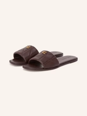 Obrázek produktu Coach Pantofle Holly tmavě hnědá / zlatá