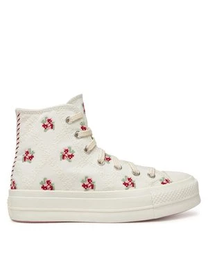 Obrázek produktu Converse Plátěnky Chuck Taylor All Star Lift Platform Rose Cross Stitch A13659C Bílá