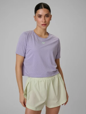 Obrázek produktu Crop top slim tréninkový rychleschnoucí dámský - fialový 4F