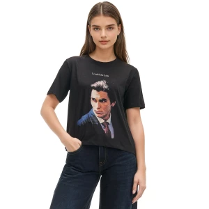 Obrázek produktu Cropp - Černé tričko s potiskem American Psycho - černý