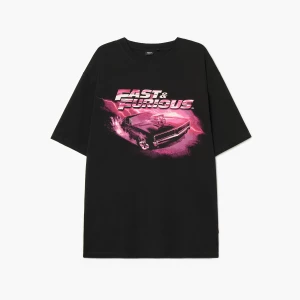 Obrázek produktu Cropp - Černé tričko s potiskem Fast & Furious - černý