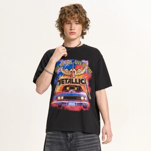 Obrázek produktu Cropp - Černé tričko s potiskem Metallica - černý