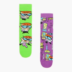 Obrázek produktu Cropp - Dvojbalení ponožek s potiskem Dexter's Laboratory - žlutozelená