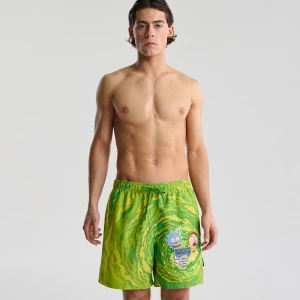 Obrázek produktu Cropp - Koupací šortky s celoplošným potiskem Rick and Morty - žlutozelená