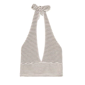 Obrázek produktu Cropp - Krátké tričko crop top s vázáním - tmavě hnědá