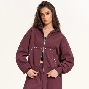 Obrázek produktu Cropp - Mikina na zip s kapucí - hnědá