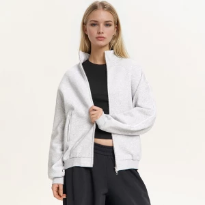Obrázek produktu Cropp - Mikina na zip se stojáčkem - světle šedá