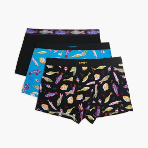 Obrázek produktu Cropp - Sada 3 kusů boxerek s potiskem - černý