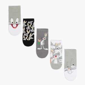 Obrázek produktu Cropp - Sada 5 párů ponožek s potiskem Bugs Bunny - středně šedá