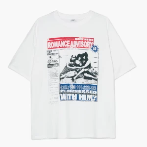 Obrázek produktu Cropp - Tričko oversize s potiskem - bílá