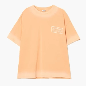 Obrázek produktu Cropp - Tričko oversize s potiskem - broskvová