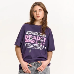 Obrázek produktu Cropp - Tričko oversize s potiskem - fialová