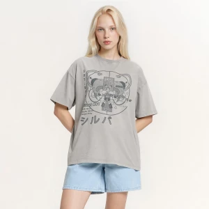 Obrázek produktu Cropp - Tričko oversize s potiskem - světle šedá