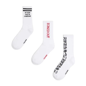 Obrázek produktu Cropp - Trojbalení ponožek s potiskem - bílá