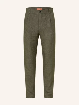 Obrázek produktu Cruna Lněné Kalhoty Extra Slim Fit olivová
