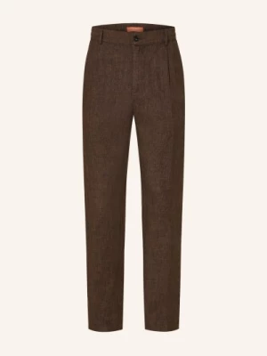Obrázek produktu Cruna Lněné Kalhoty Extra Slim Fit tmavě hnědá